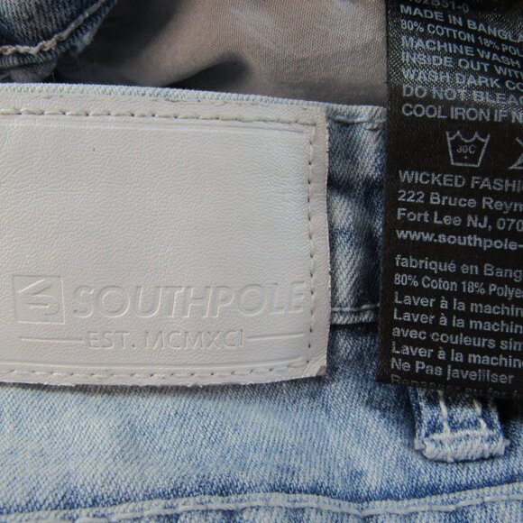 Southpole Women's Jeans Light Stone Wash Mid Rise Light Distress Size 32X29 - Picture 11 of 11